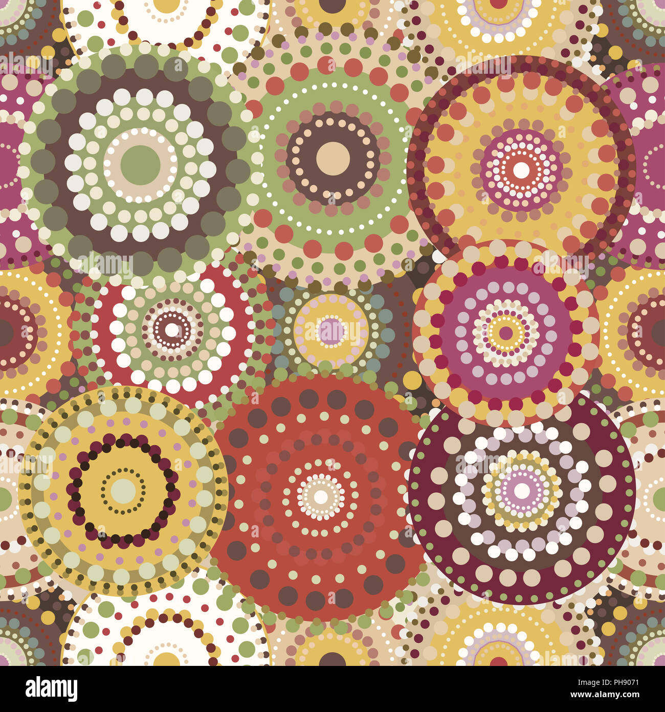 Retro Seamless pattern avec vintage peint de couleurs vives. Banque D'Images