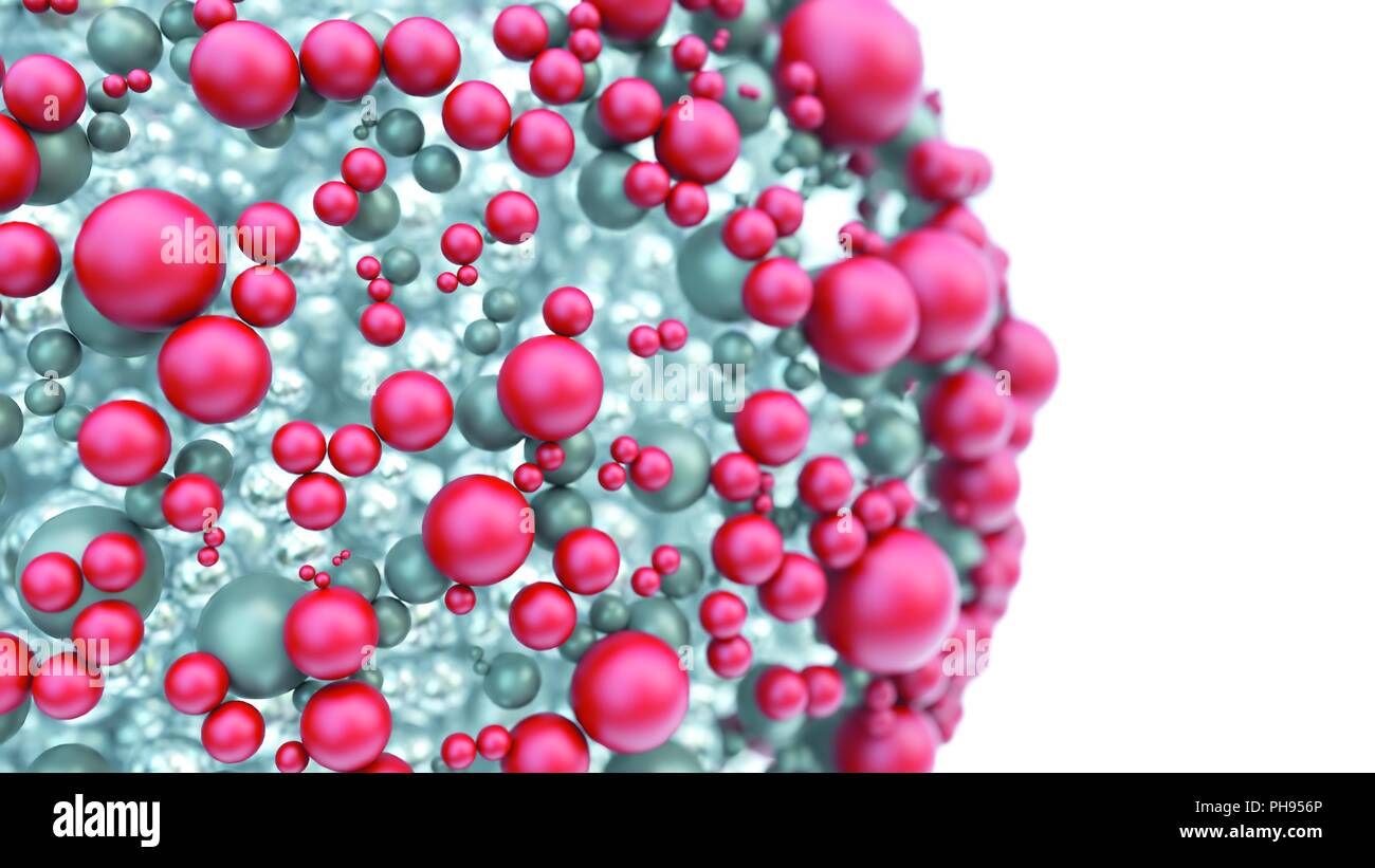 Les nanoparticules sur fond blanc - le rendu 3D Banque D'Images