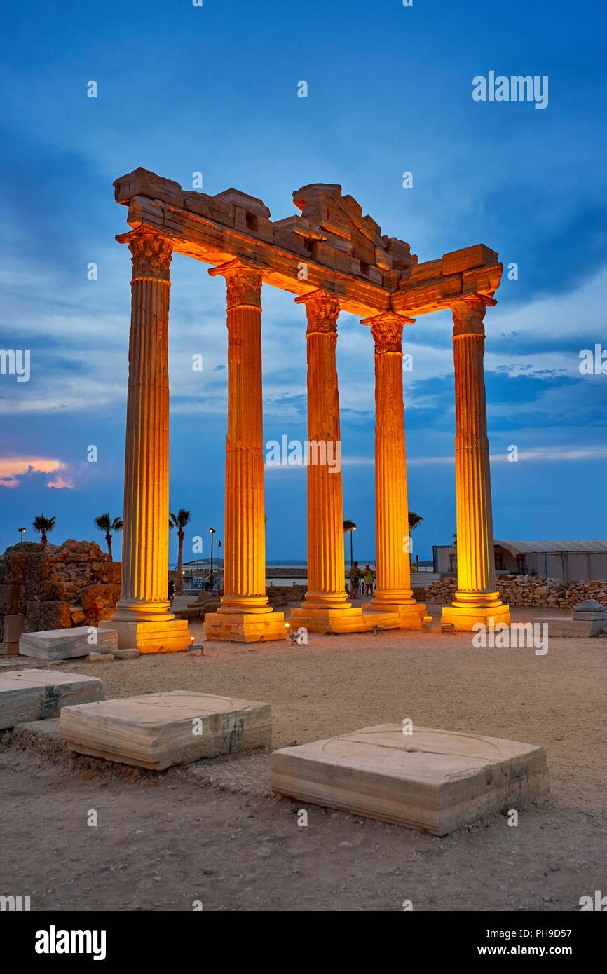 Temple d'Apollon, Side, Antalya, Turquie Banque D'Images