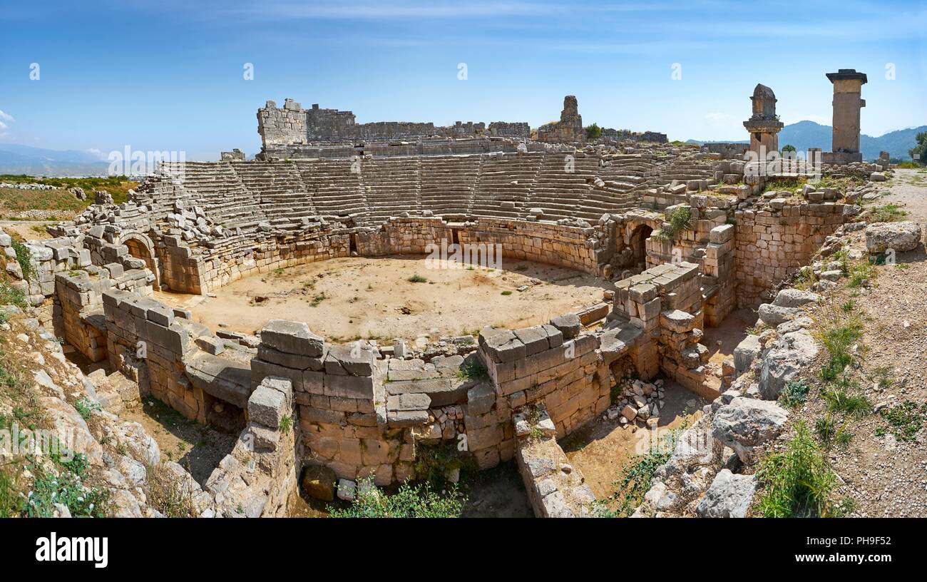 Amphithéâtre romain, Xanthos, Turquie Banque D'Images