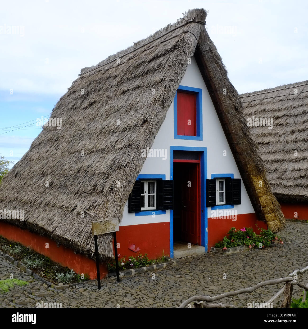 Casas do Colmo à Santana, Madère Banque D'Images