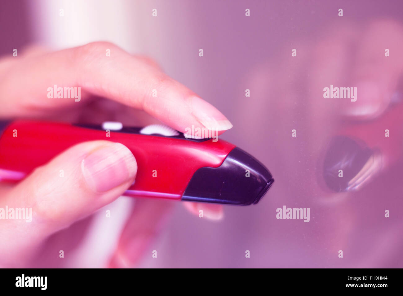 Souris optique usb stylo numérique bluetooth wifi ordinateur écrit avec cliquez sur bouton et molette. Banque D'Images