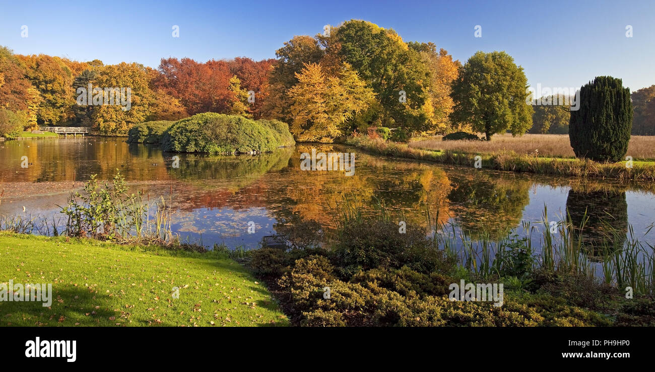 Parc du château de Burg, château d'Anholt, Isselburg, Münster, Rhénanie du Nord-Westphalie, Allemagne Banque D'Images