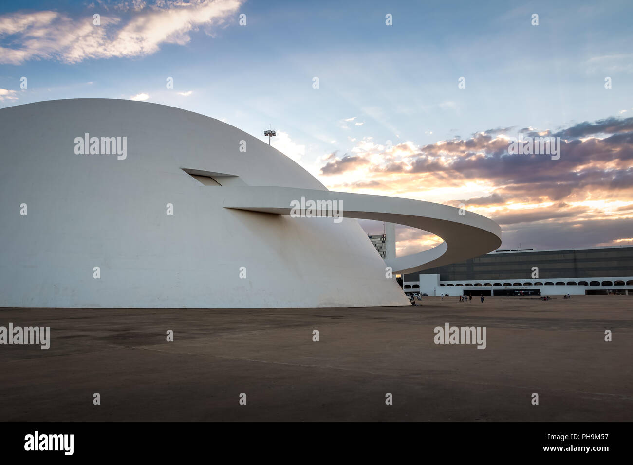 Musée national au coucher du soleil - Brasilia, Brésil Banque D'Images