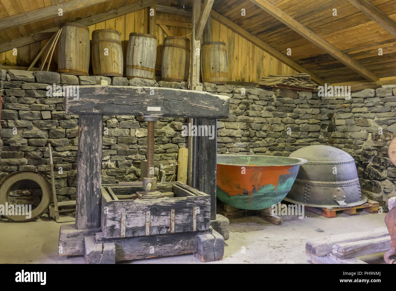 Le Danemark, le Groenland, Nanortalik open air museum, l'usine d'huile de foie de morue Banque D'Images
