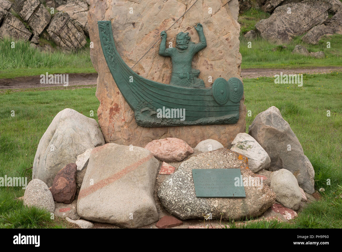 Le Danemark, le Groenland, Qassiarsuk (Viking Brattahlid, Viking memorial Banque D'Images