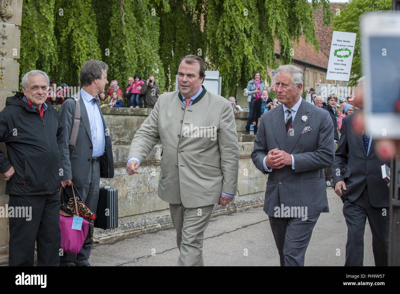 Le prince Charles rend visite à son cousinage, Château Langenburg, Allemagne Banque D'Images