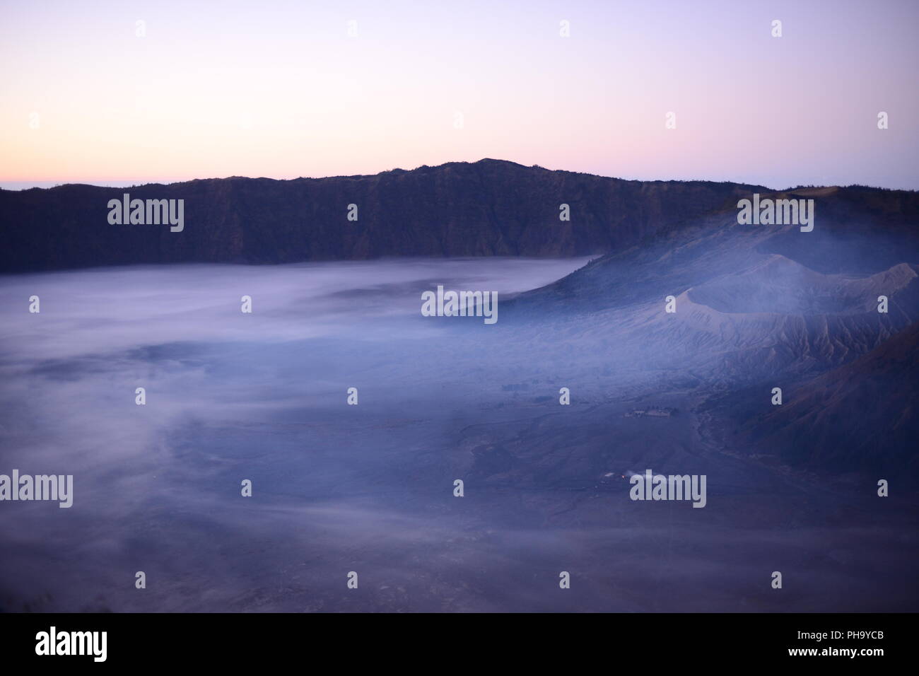 Le Mont Bromo vue depuis la colline de King Kong Banque D'Images