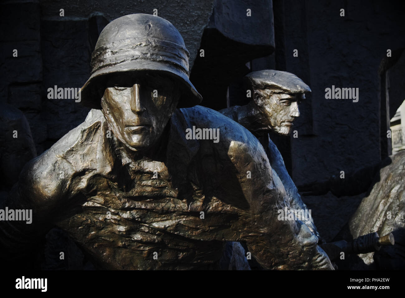 Varsovie Pologne détail du Monument du soulèvement de Varsovie à Krasinski Square en l'honneur de l'Insurrection de Varsovie de 1944 Banque D'Images