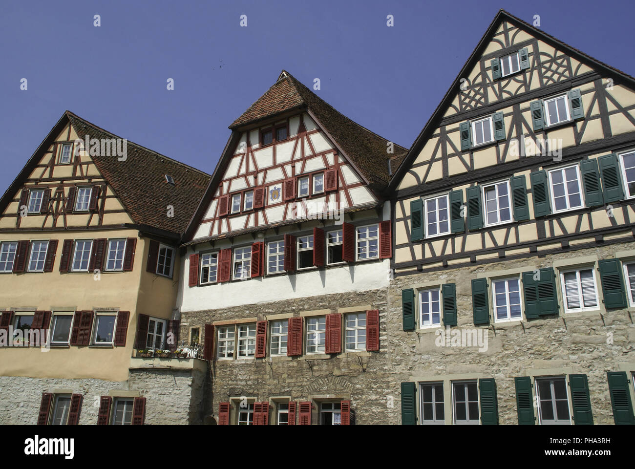 Half-Timbering Schwaebisch Hall, maisons en Allemagne Banque D'Images