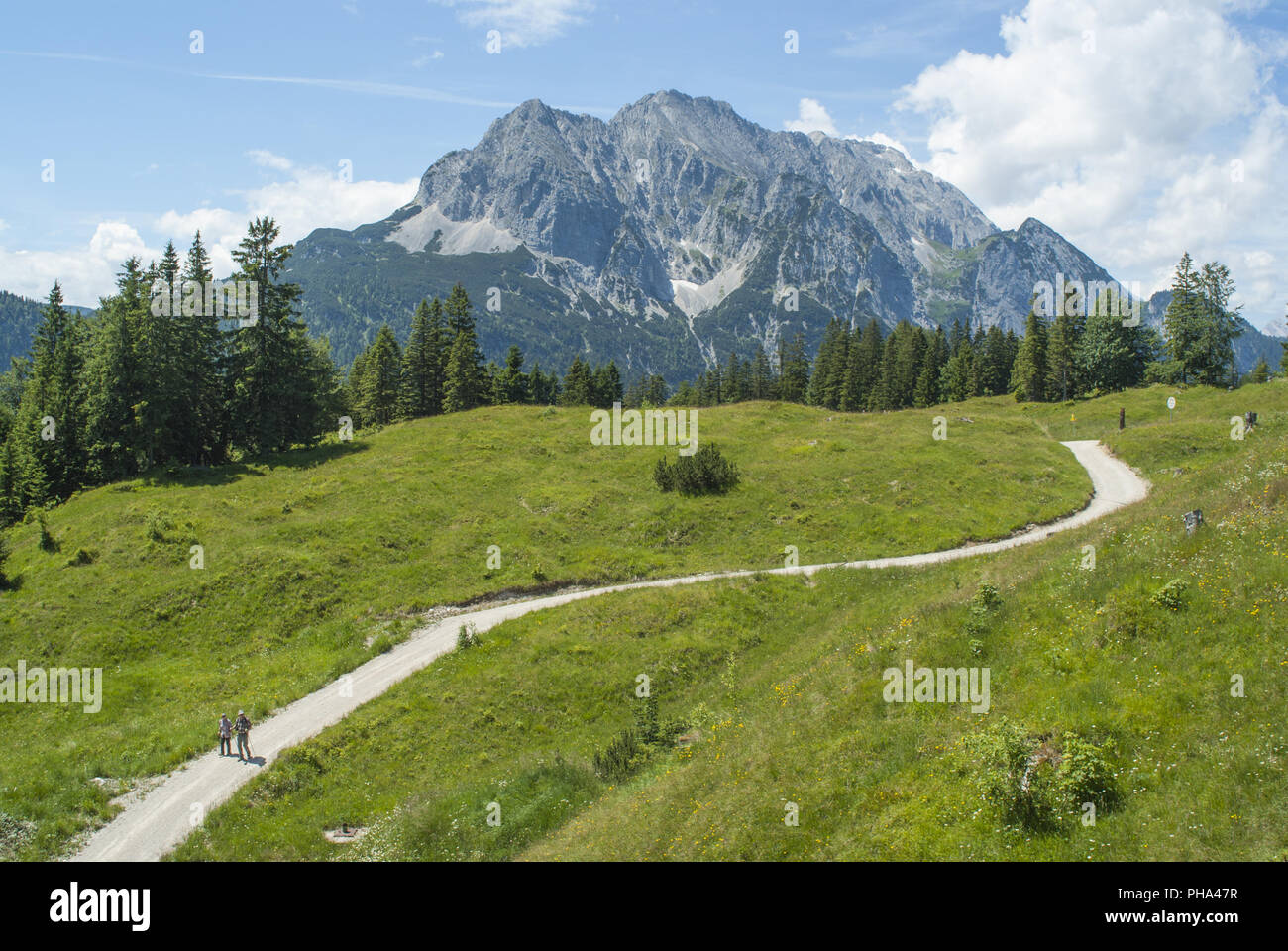 Randonnée autour de Mittenwald, Haute-Bavière, Allemagne Banque D'Images