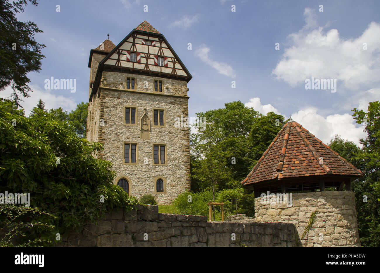 Château dans la vallée de Lima Jagst, Allemagne Banque D'Images