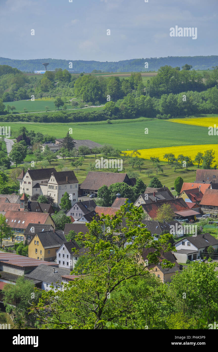 Rosengarten-Tullau est un petit village à proximité Schwaebisch Hall, Allemagne Banque D'Images