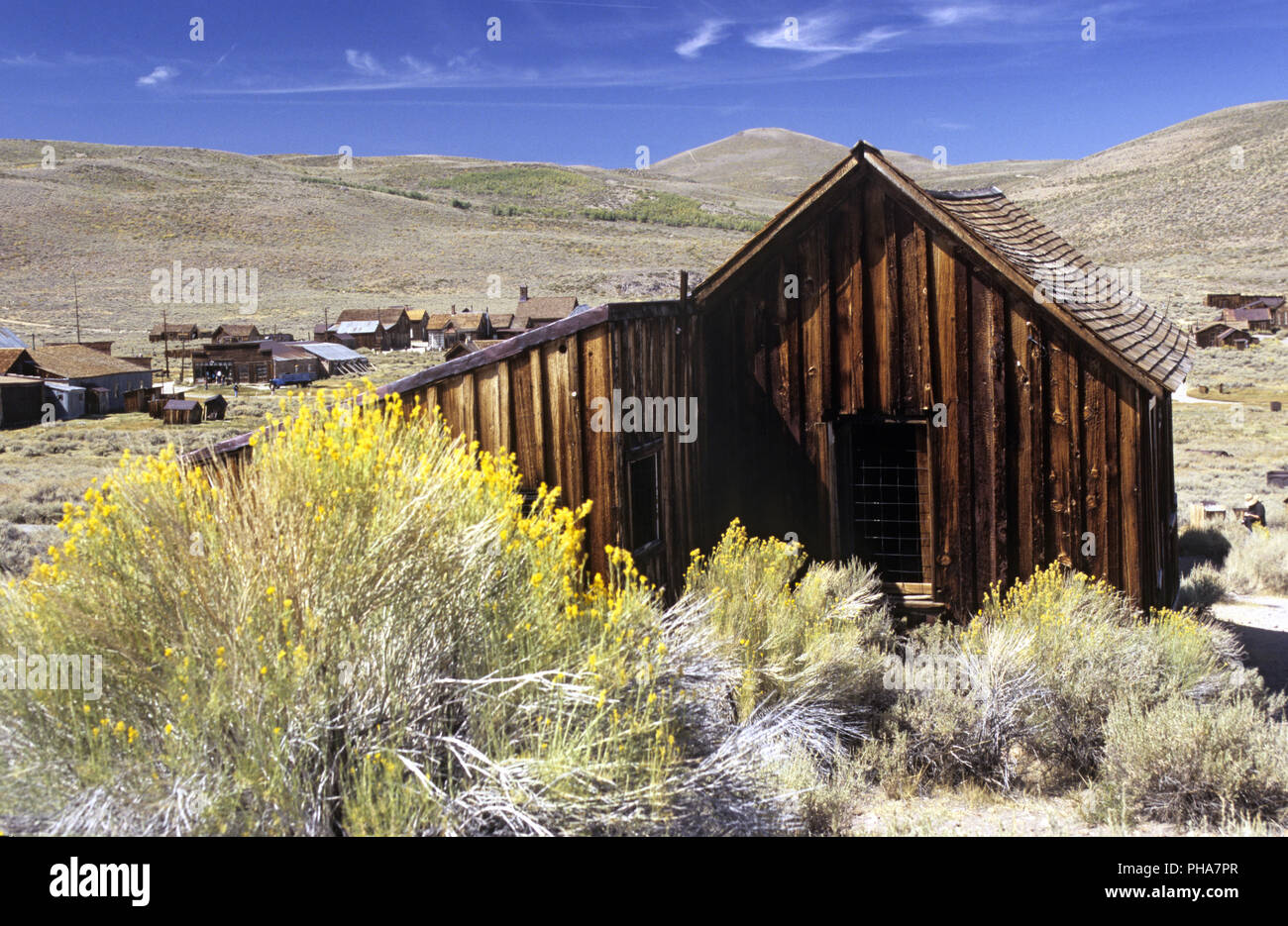 Bodie, hangar en bois Banque D'Images