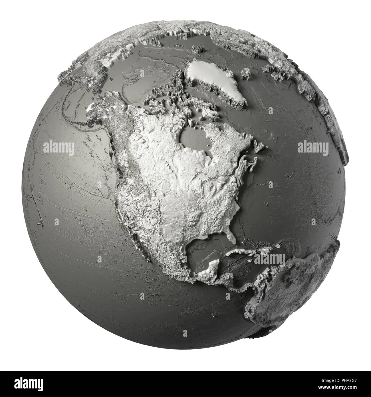 3D Globe Amérique du Nord Banque D'Images
