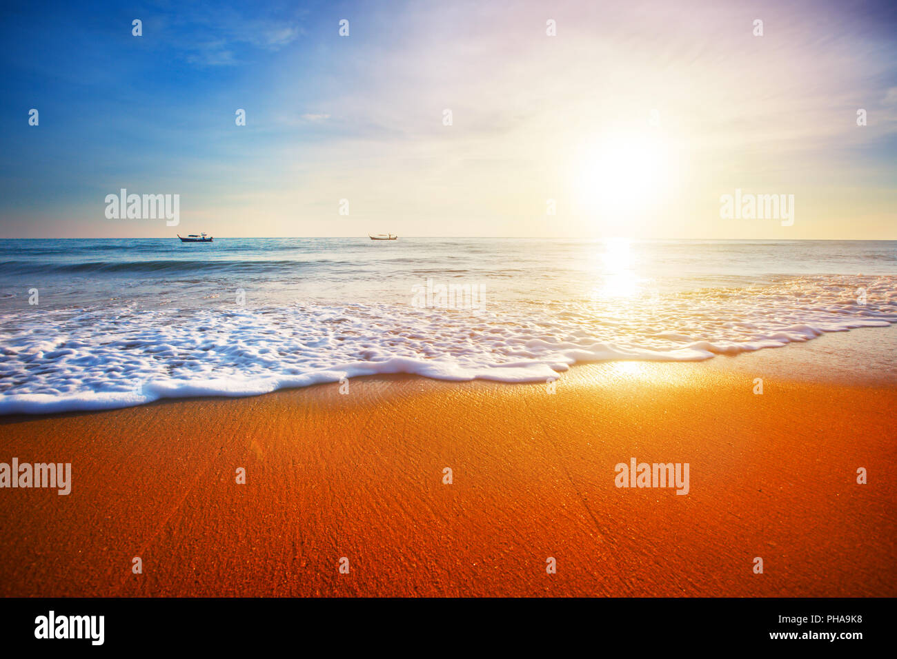 coucher du soleil et la mer Banque D'Images