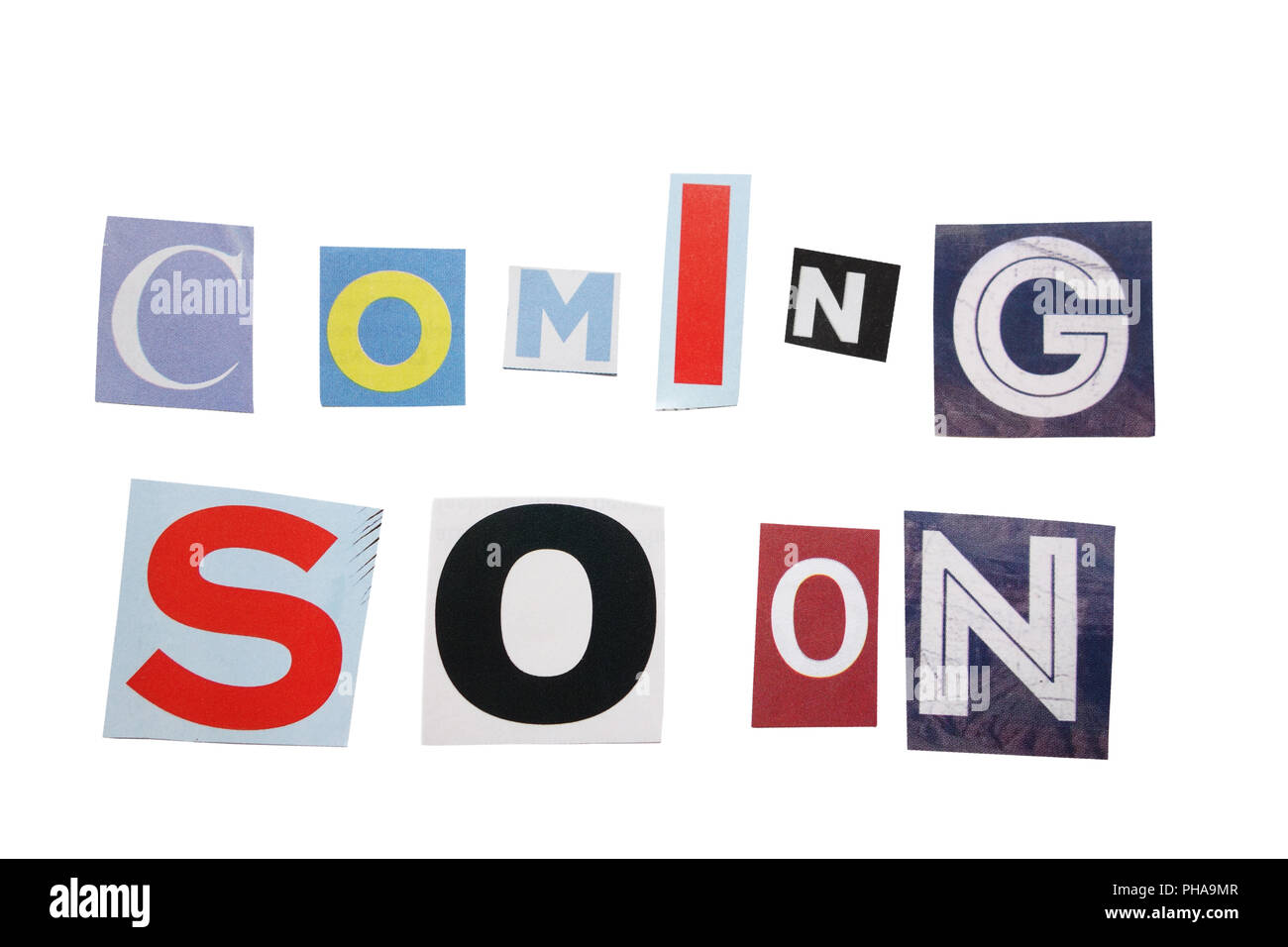 Bientôt des lettres Banque D'Images Bientôt des lettres Banque D'Images