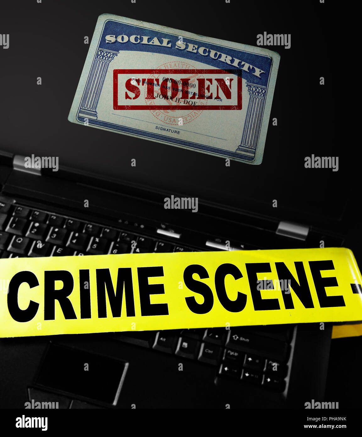 Le crime de vol d'identité Banque D'Images