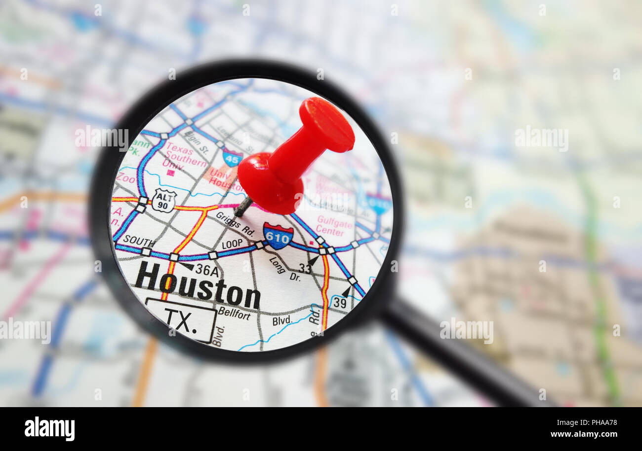 Carte de Houston Banque D'Images