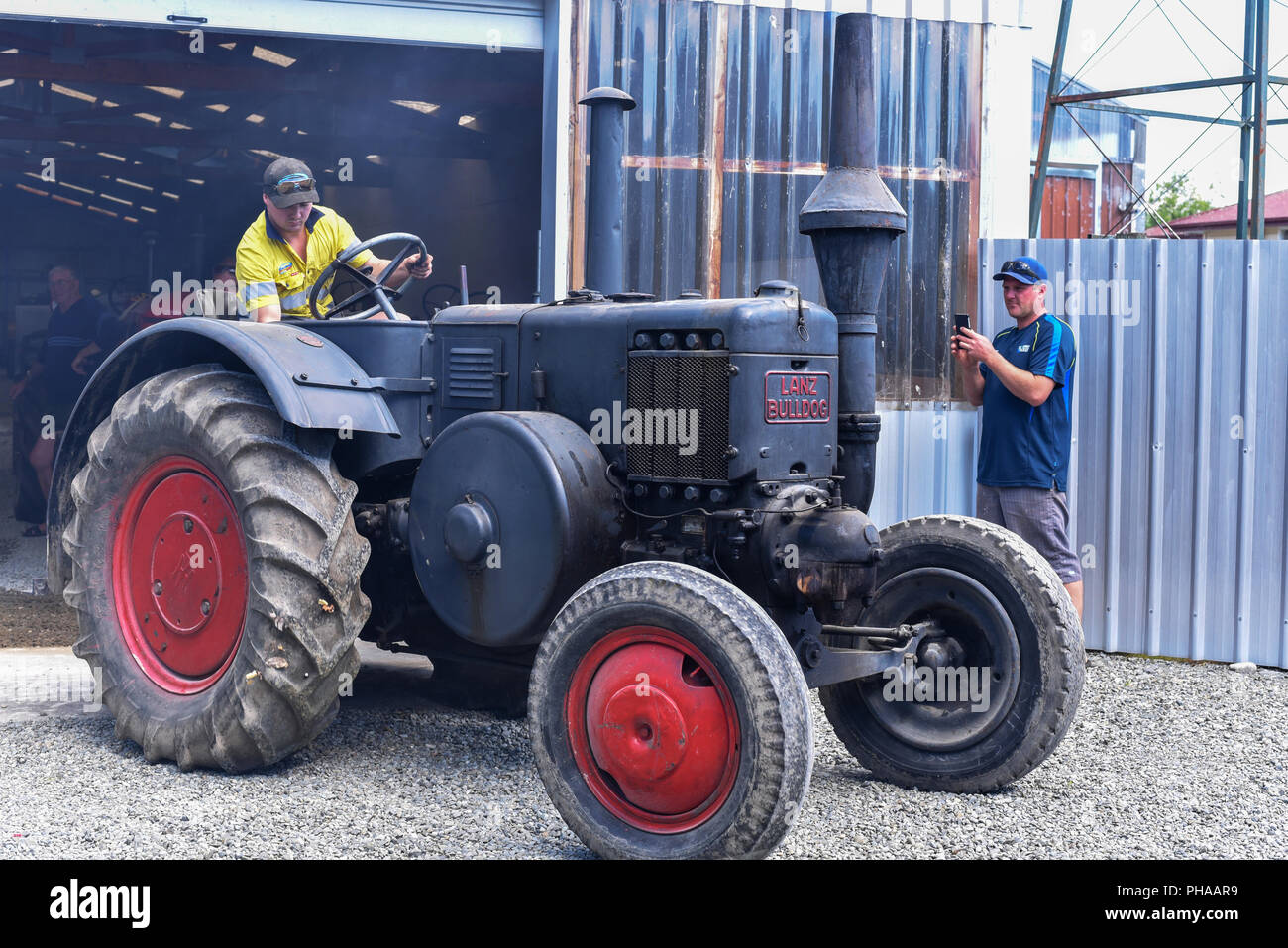 Lanz Bulldog tracteur au Geraldine transports et machinerie Museum, Canterbury, Nouvelle-Zélande Banque D'Images