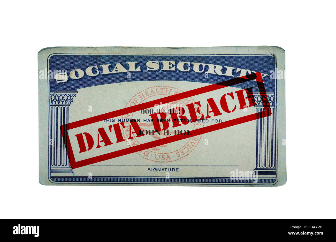 Carte d'identité de violation de données Banque D'Images