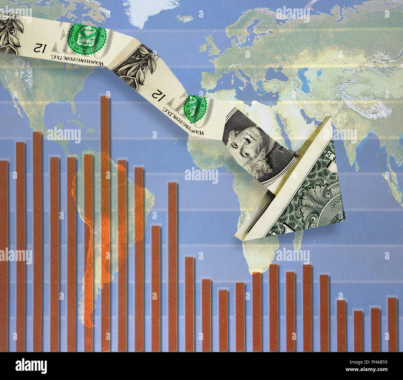 Flèche vers le monde Banque D'Images
