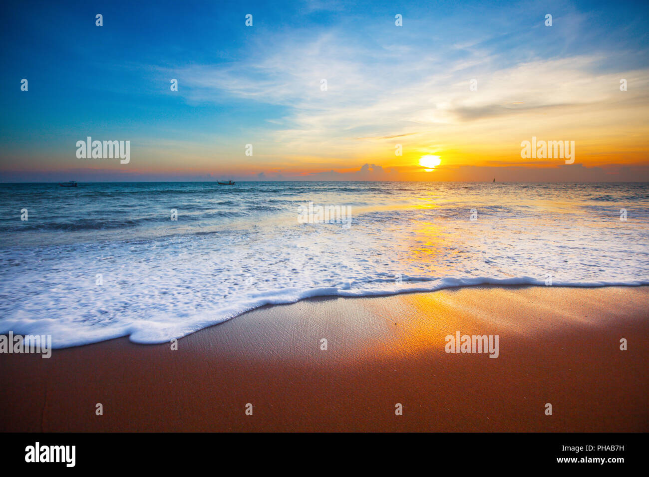 coucher du soleil et la mer Banque D'Images