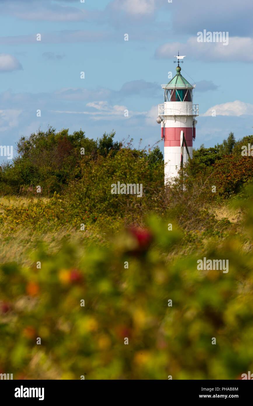 Le phare sur l'île de Årø, danemark Banque D'Images