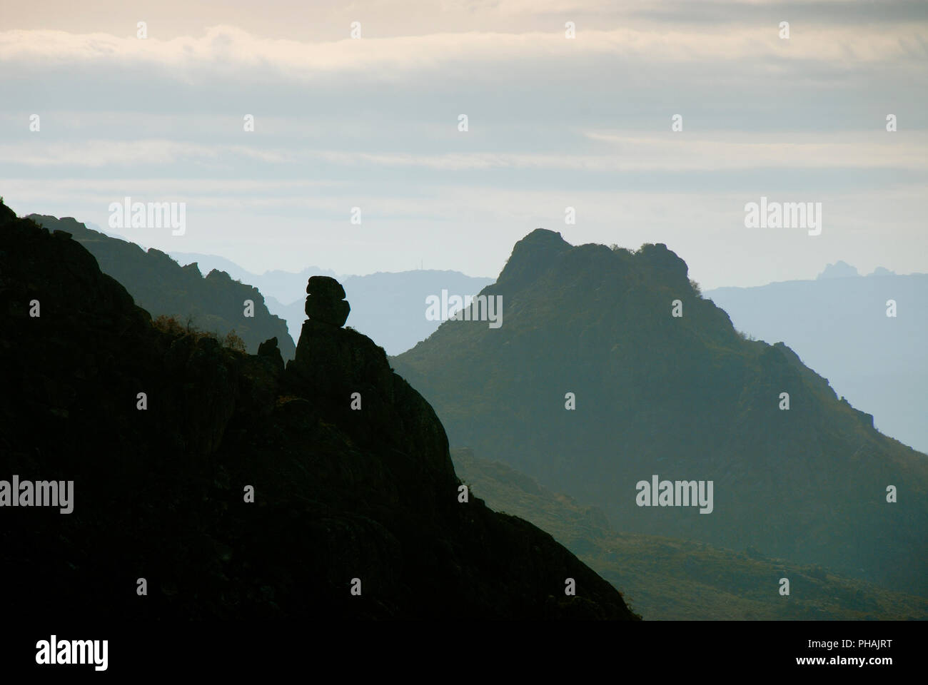 Castro Laboreiro de montagnes. Le parc national de Peneda Gerês, Portugal Banque D'Images