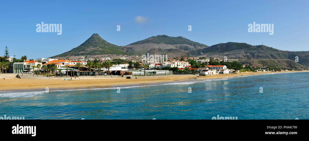 Vila Baleira, capitale de l'île de Porto Santo. Madère, Portugal Banque D'Images