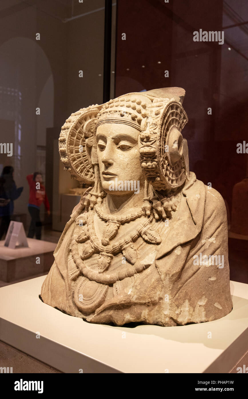La Dame d'Elche (Dama de Elche), symbole de la culture ibérique. Museo Arqueologico Nacional (Musée Archéologique National), Madrid, Espagne Banque D'Images