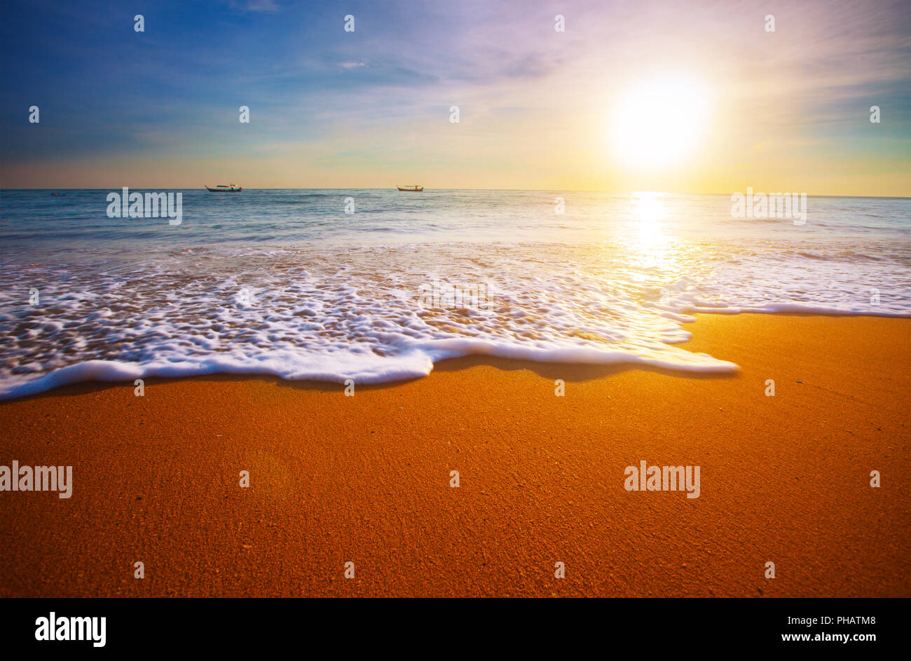 coucher du soleil et la mer Banque D'Images