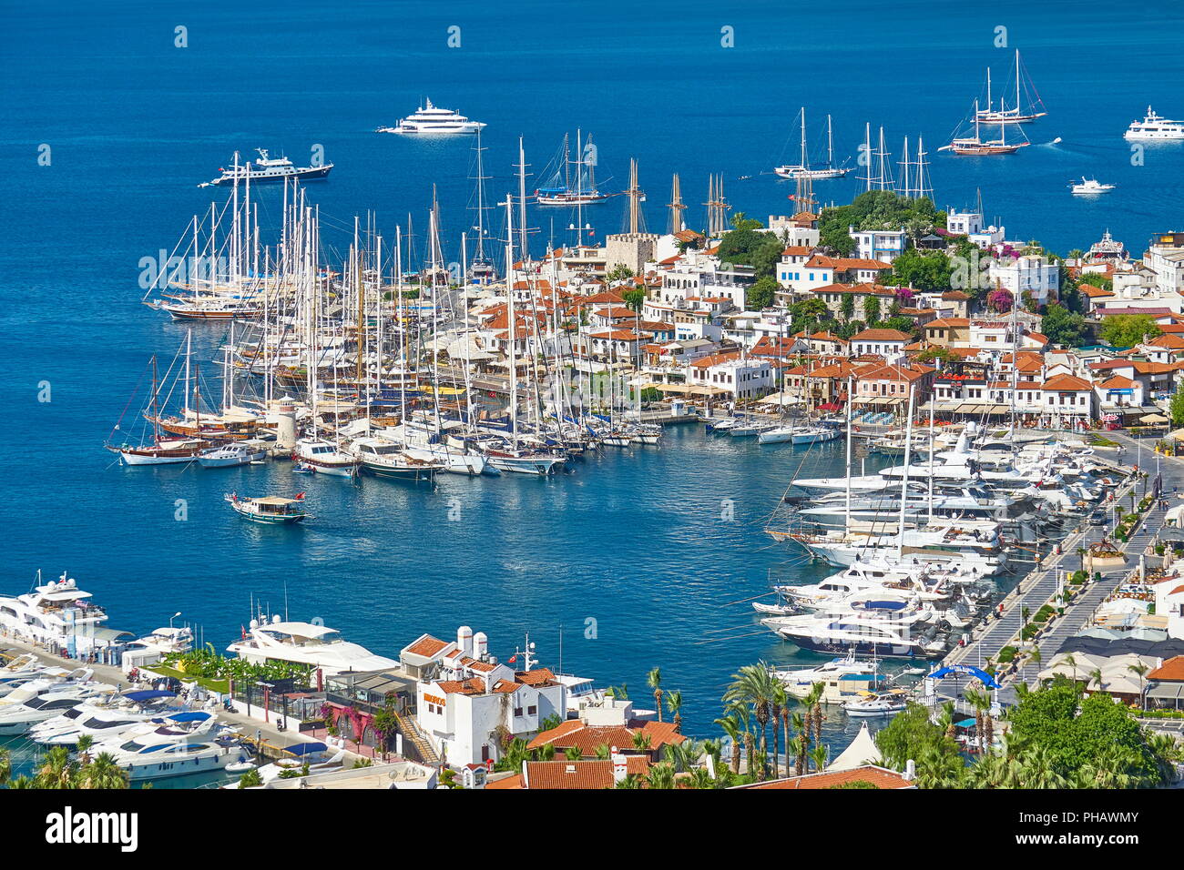 Vieille ville et du port de Marmaris, Turquie Banque D'Images