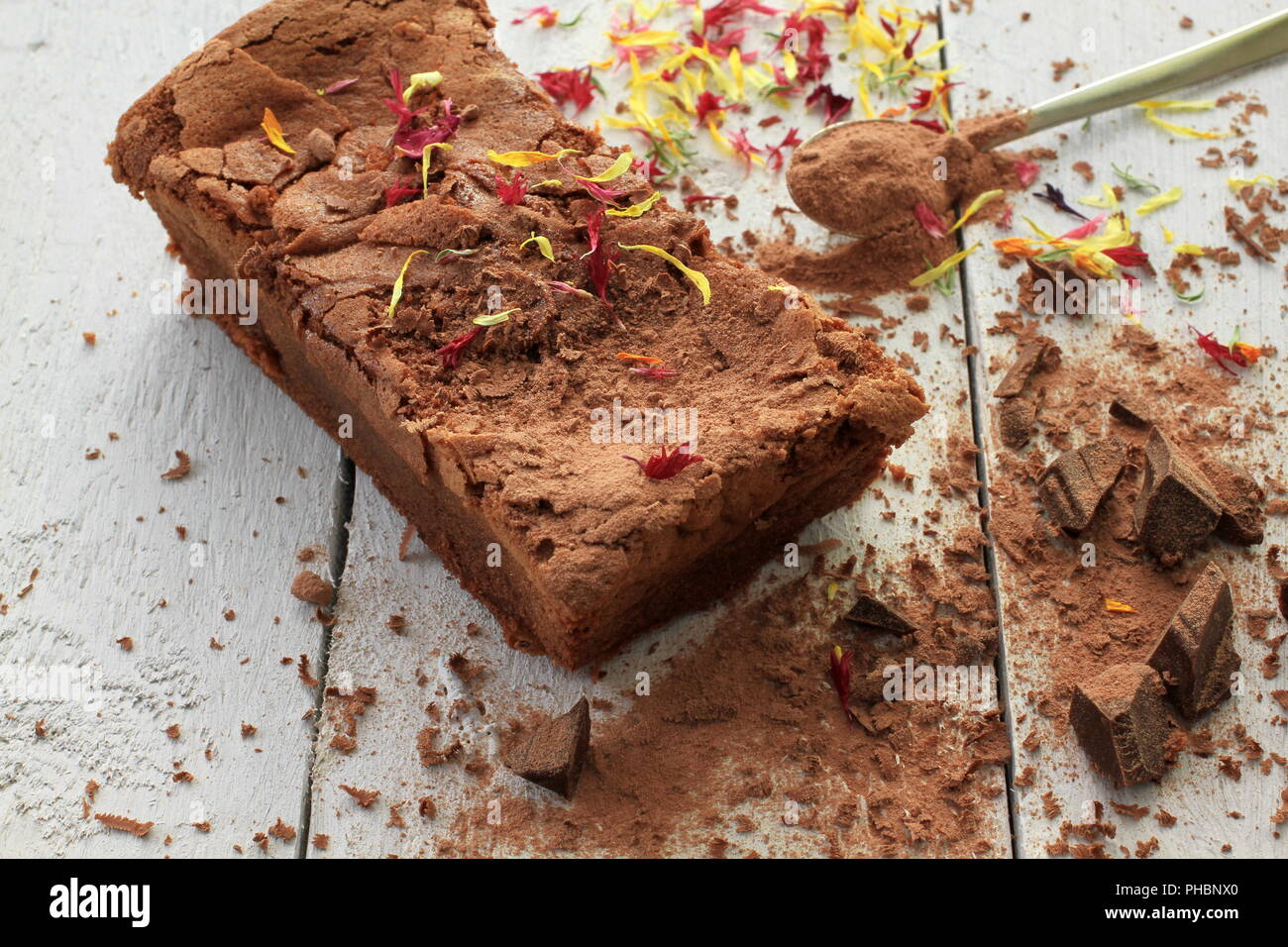 Décoration Gâteau au chocolat fait maison Banque D'Images