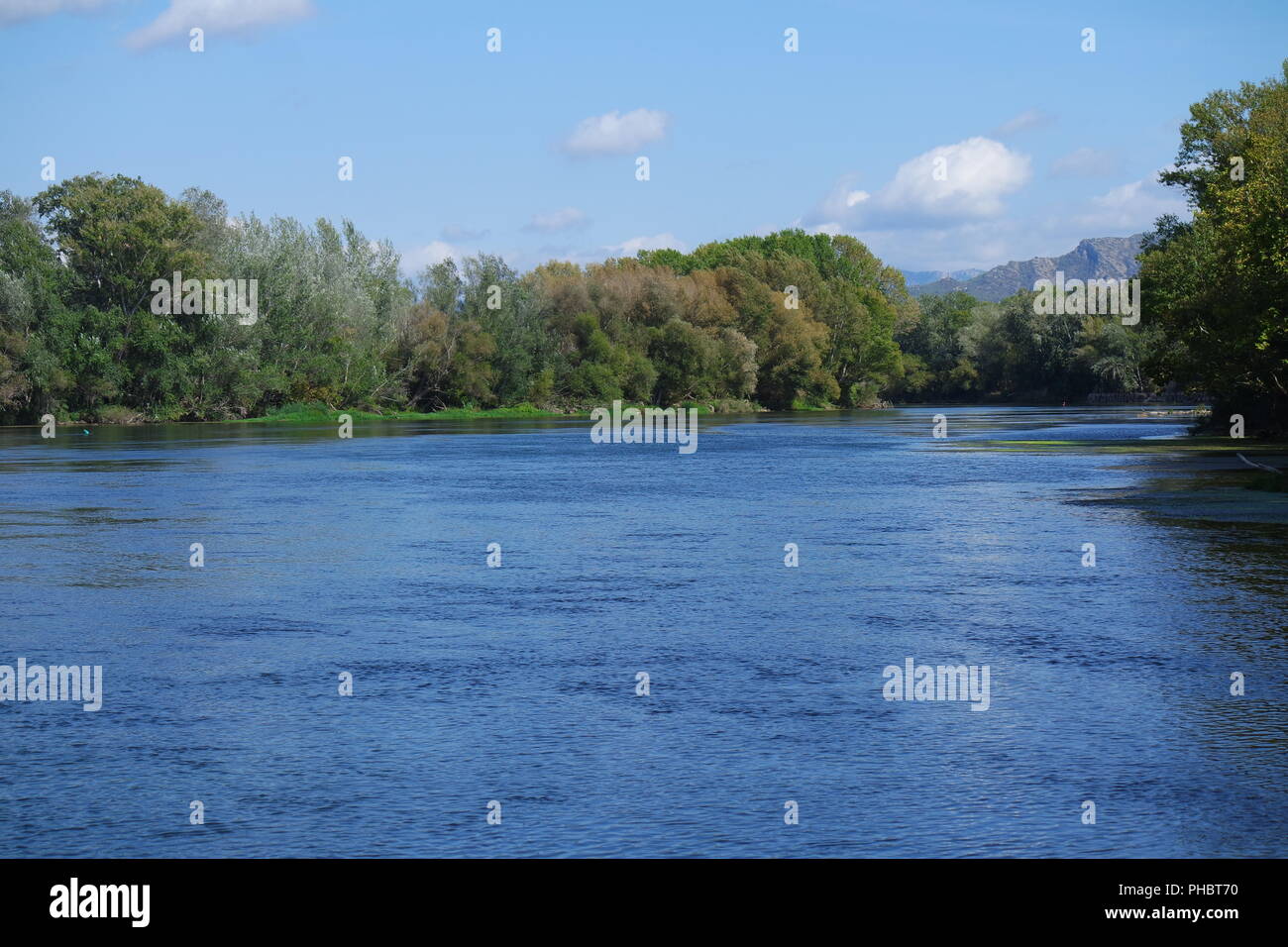 Paysage à l'Ebre Miravet Château Banque D'Images