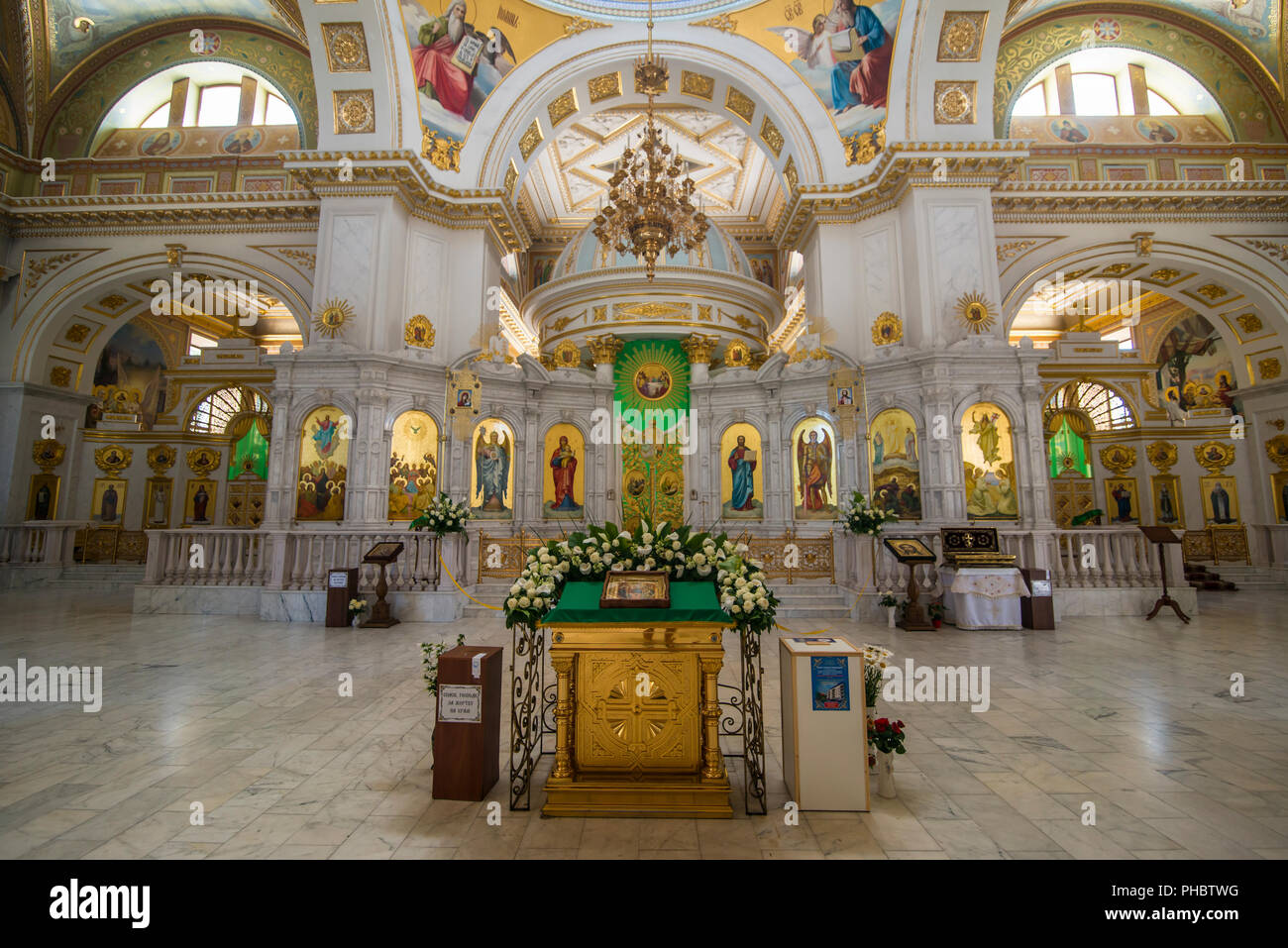 Intérieur de la cathédrale de la Transfiguration, de la mer Noire, Odessa, Ukraine, Europe Banque D'Images