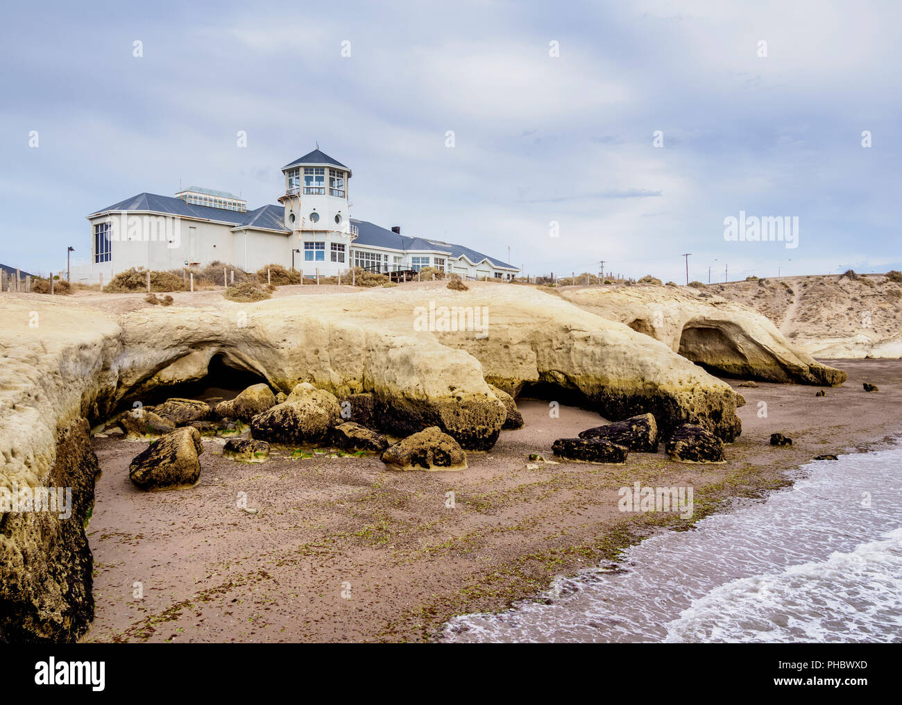 Ecocentro, Puerto Madryn, le Welsh, Règlement de la Province de Chubut, en Patagonie, Argentine, Amérique du Sud Banque D'Images