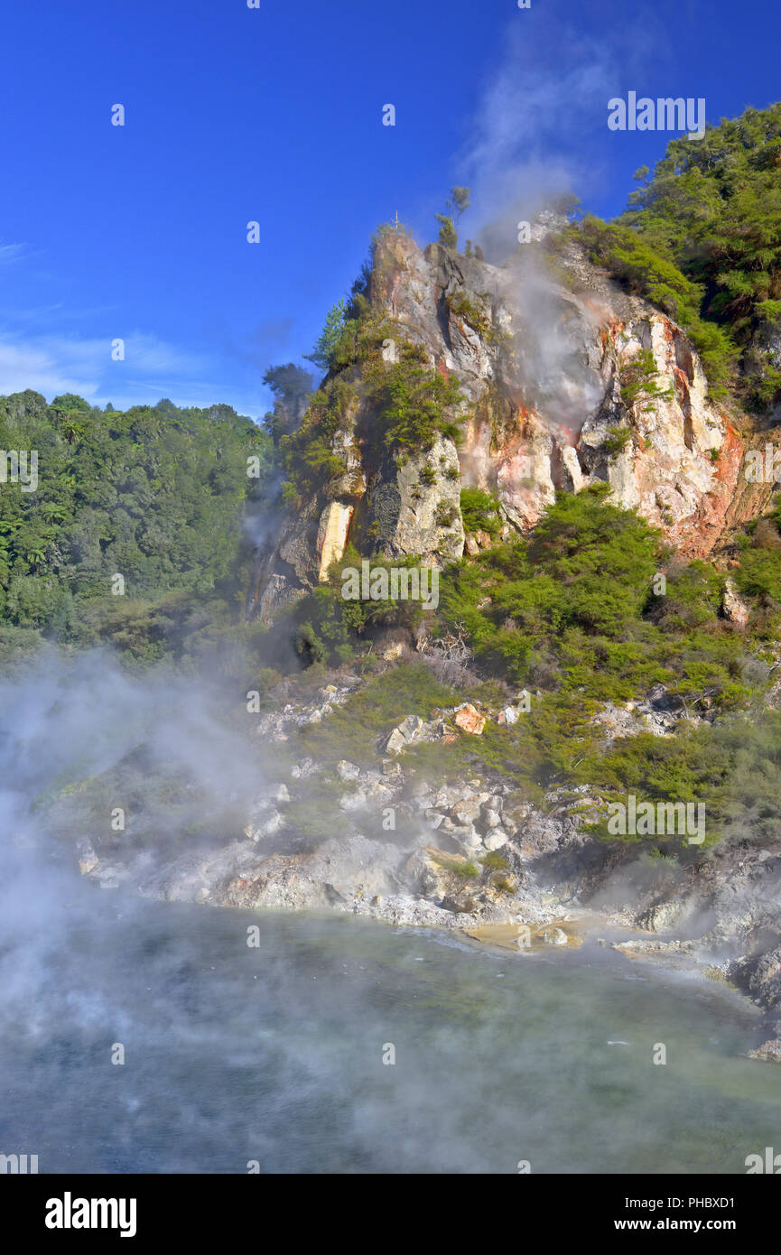 Les roches de la cathédrale, Waimangu Banque D'Images