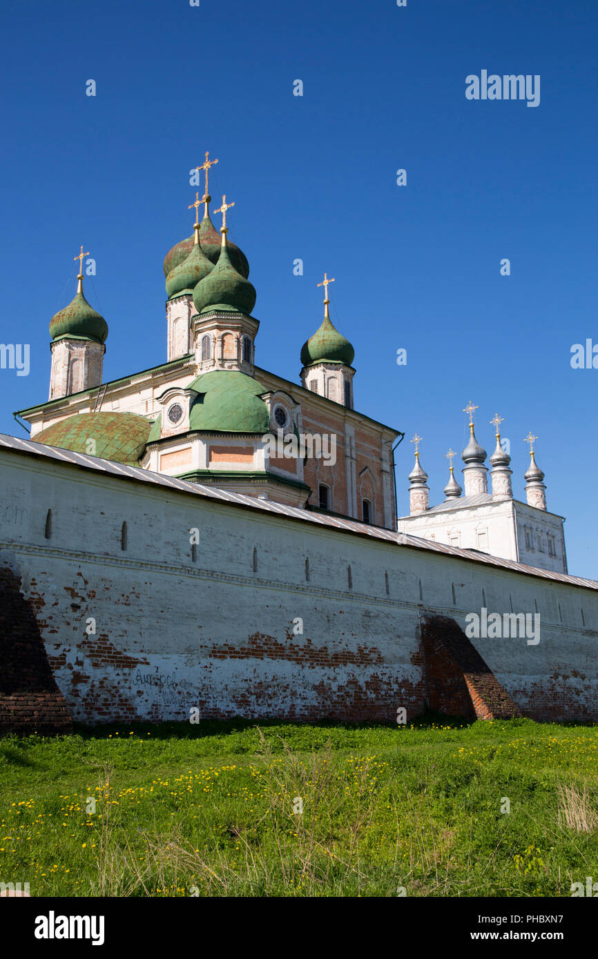 Cathédrale de l'Assomption, la Dormition, Monastère Goritsky Pereslavl-zalesski, anneau d'or, de l'Oblast de Iaroslavl, en Russie, en Europe Banque D'Images