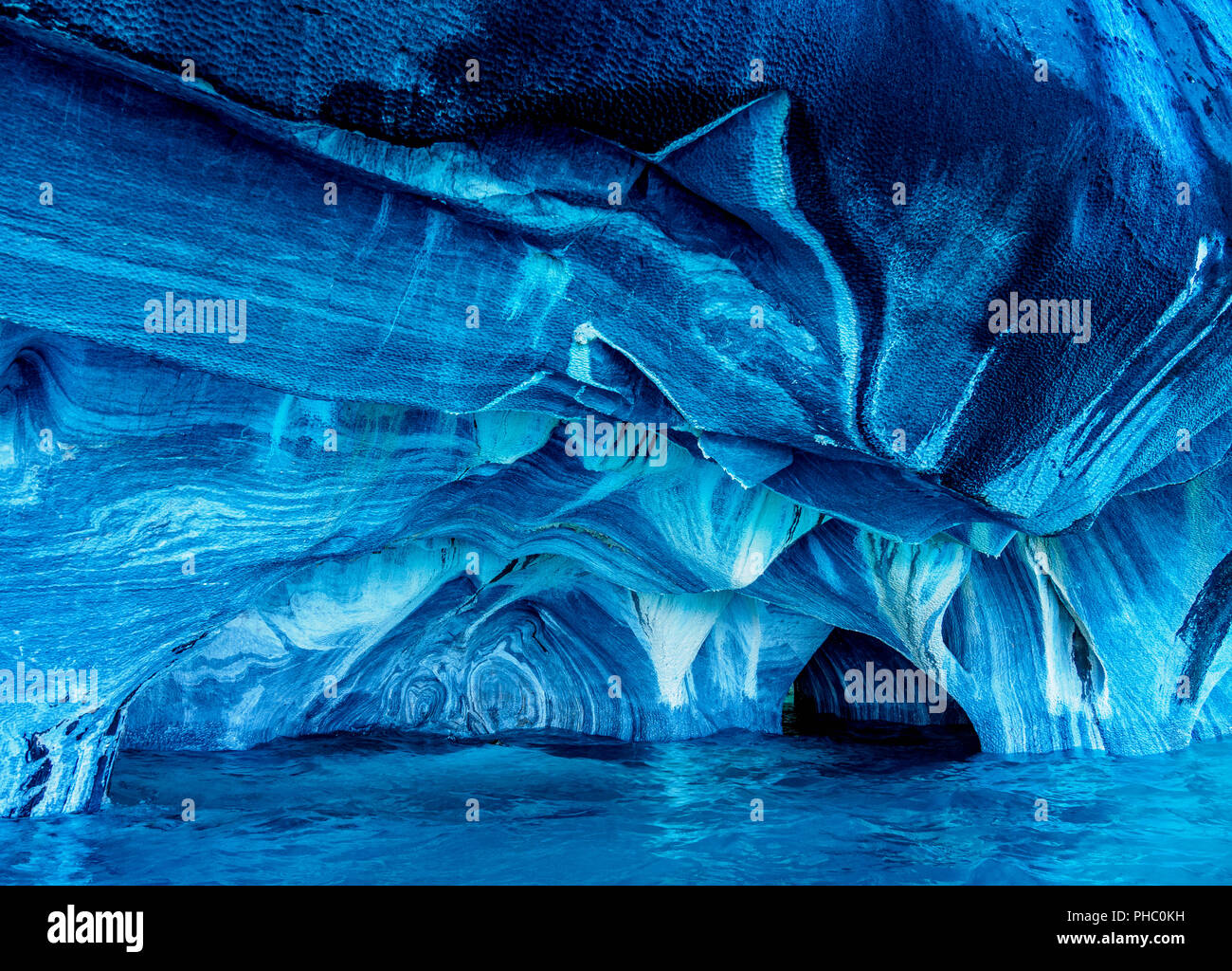 En Cathédrale, le Santuario de la Naturaleza capillas de Marmol, Lac General Carrera, Région de l'Aysen, Patagonie, Chili, Amérique du Sud Banque D'Images