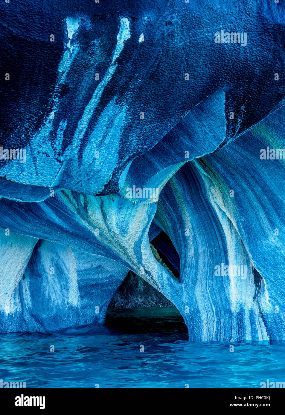 En Cathédrale, le Santuario de la Naturaleza capillas de Marmol, Lac General Carrera, Région de l'Aysen, Patagonie, Chili, Amérique du Sud Banque D'Images
