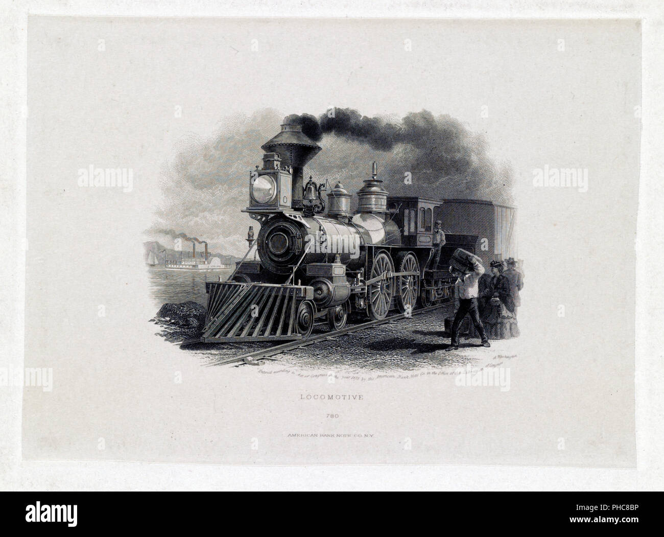 Ca de la locomotive. 1874 Banque D'Images