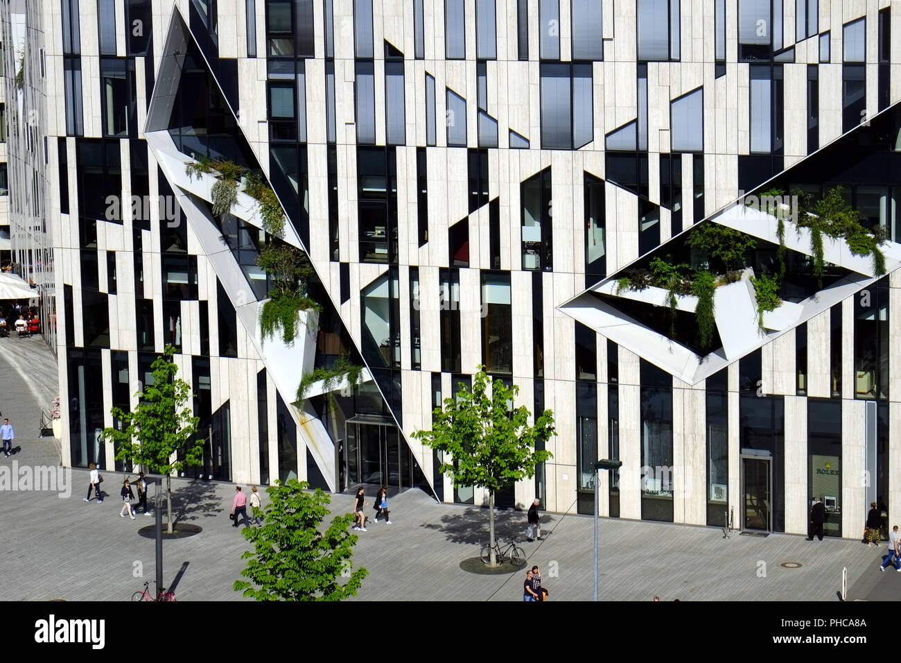 Conception des façades, Koe-Bogen, Düsseldorf Banque D'Images