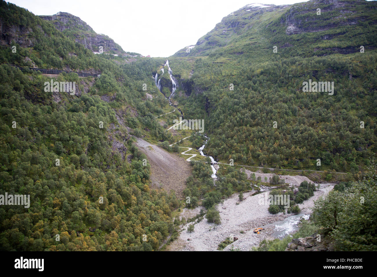 Train Flamsbana in Norway Paysage Banque D'Images