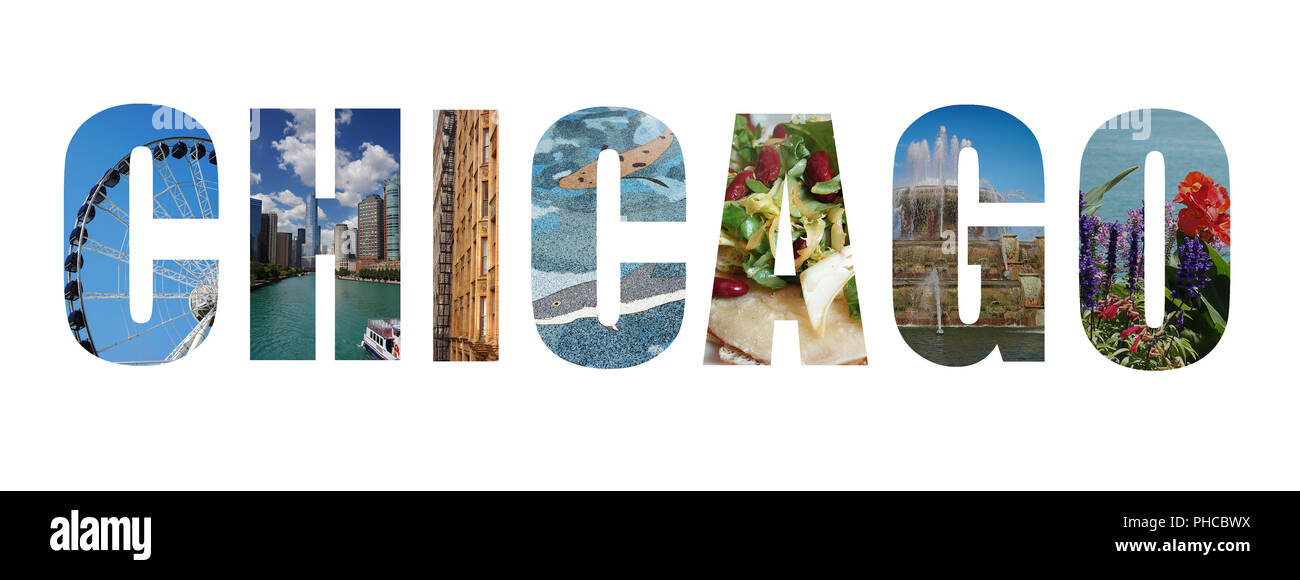 Chicago on white Banque D'Images