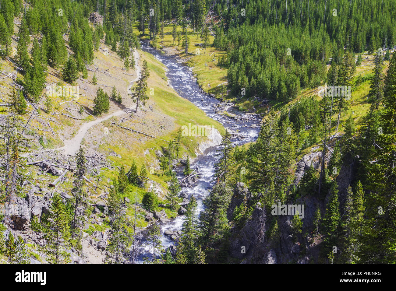 Le Parc National de Yellowstone USA et sources géothermiques Banque D'Images