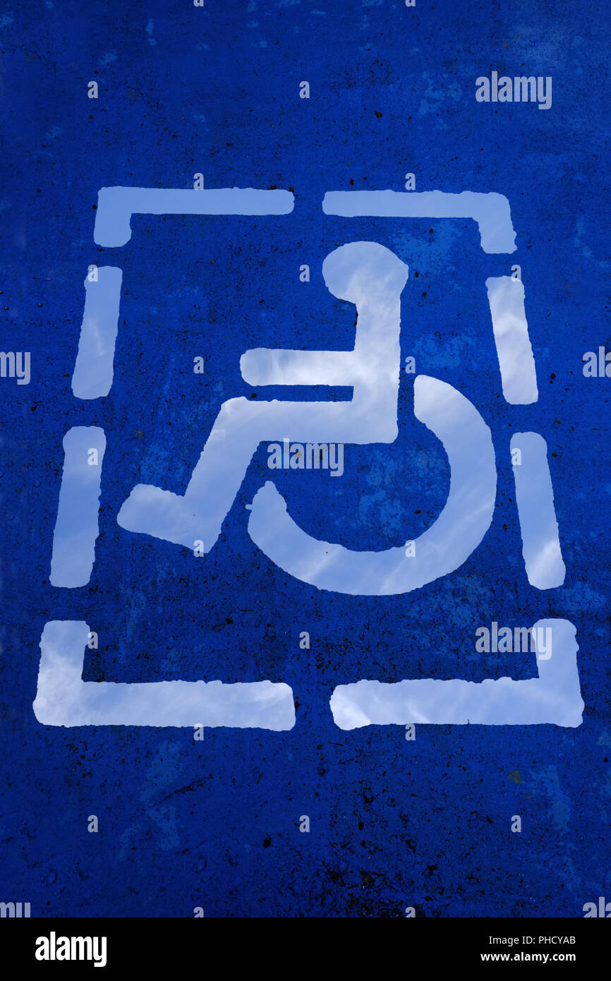 Utilisateur de fauteuil roulant, le pictogramme Banque D'Images