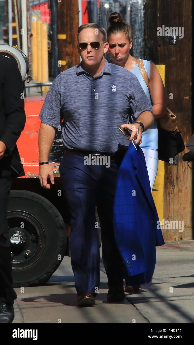 Les célébrités arrivent à ABC Studios pour figurer sur "Jimmy Kimmel Live !" En vedette : Sean Spicer Où : Hollywood, California, United States Quand : 31 juillet 2018 Source : WENN.com Banque D'Images