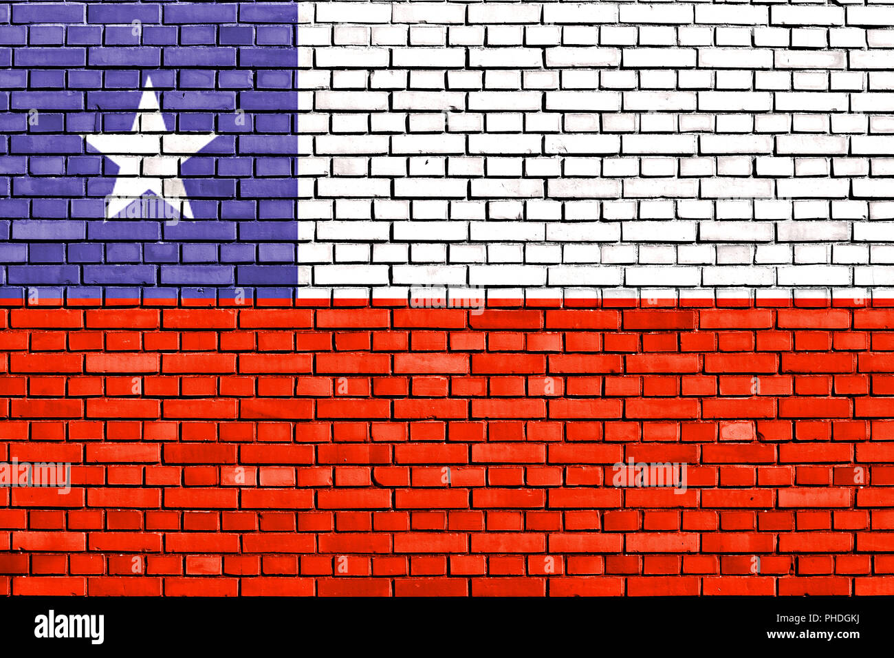 Pavillon du Chili a peint sur mur de brique Banque D'Images