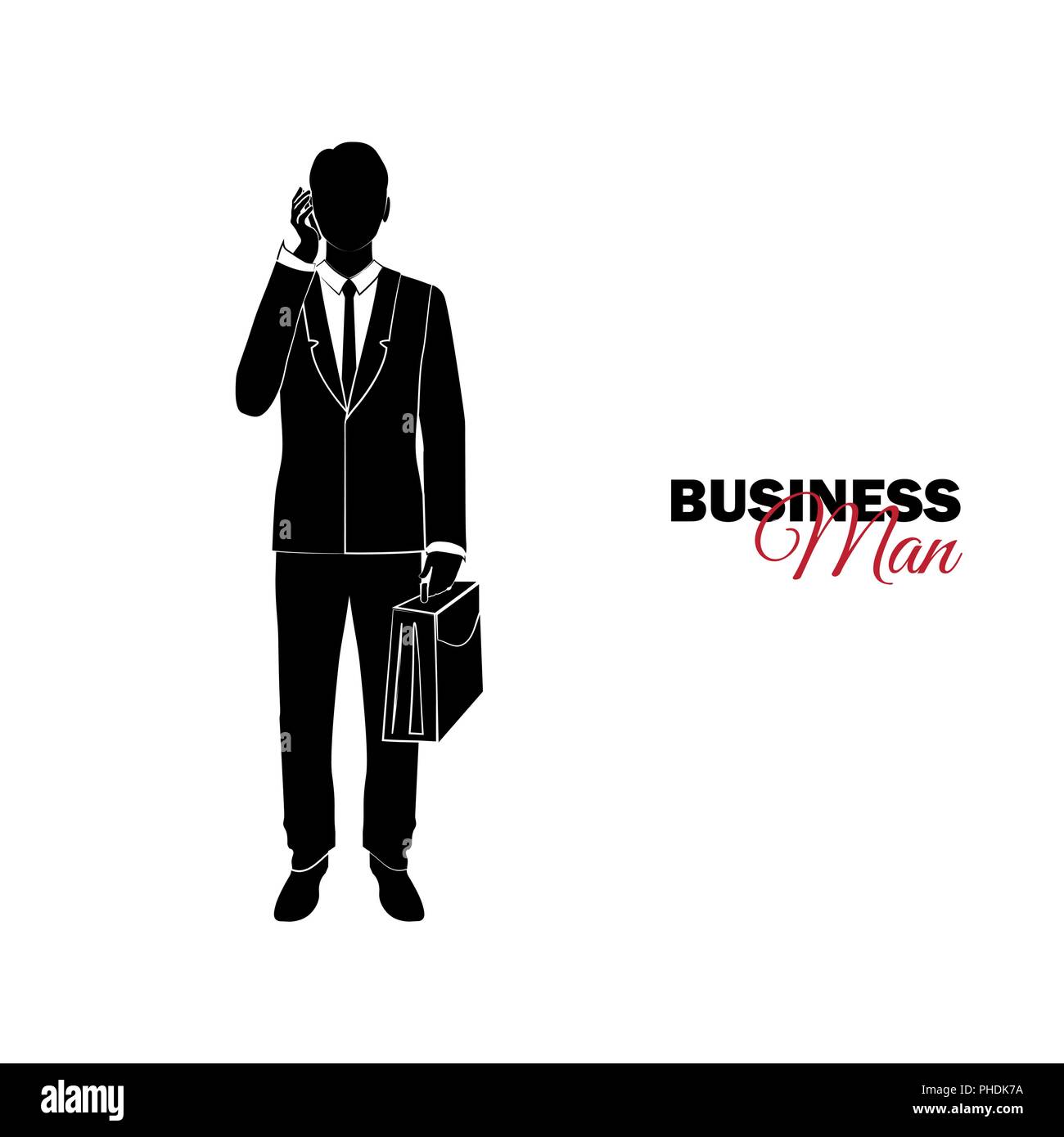 Homme d'affaires, Manager. Un homme dans un costume d'affaires. Businessman parle par téléphone Illustration de Vecteur